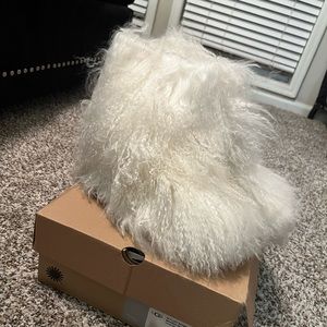White Fluff Momma Mongolian UGGs